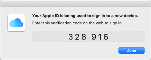 Log in and receive a verification code on your iPhone.