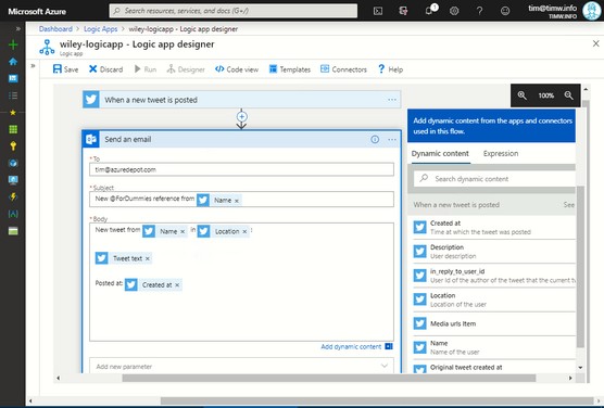 Dynamic content in a Logic App