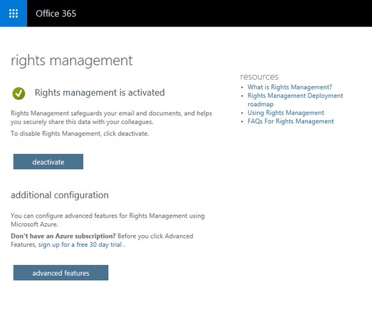 Azure Infromation Protection Rights Management