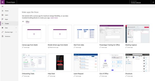 PowerApps templates