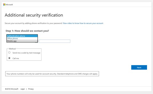 security verification Office 365