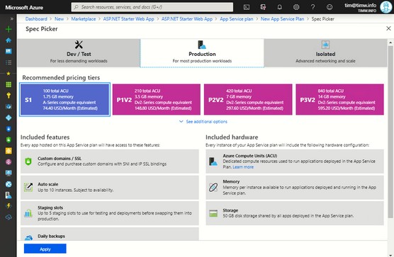 Azure App Service plan