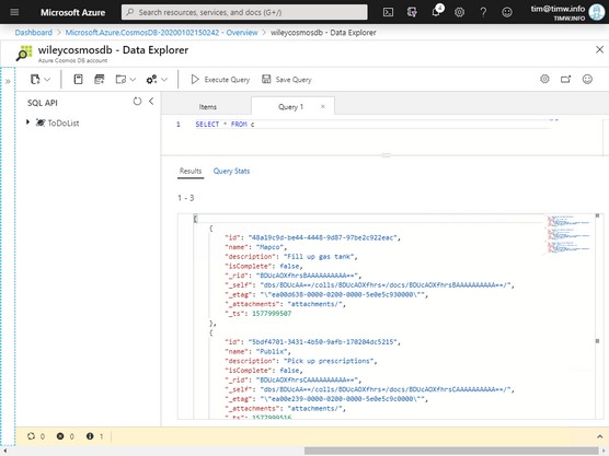 query Cosmos DB