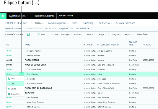 Dynamics 365 Chart Of Accounts