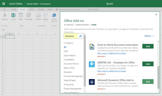 Office add-in Microsoft Dynamics 365
