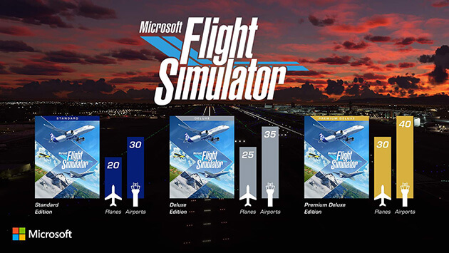 Infographic showing Microsoft Flight Simulator version