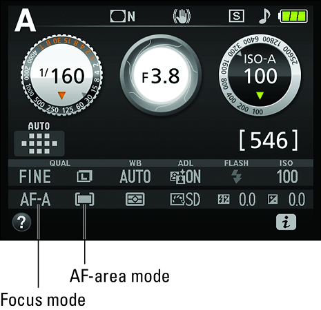 Nikon D3500 focus modes