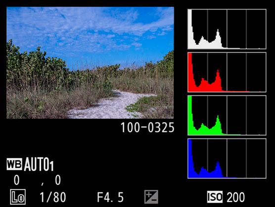 Analyzing exposure with the histogram.