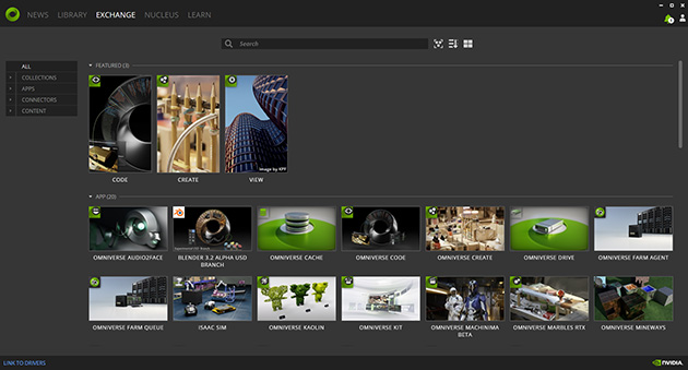 Screenshot showing the NVIDIA Omniverse platform