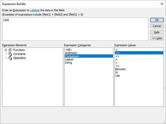 Access validation rule