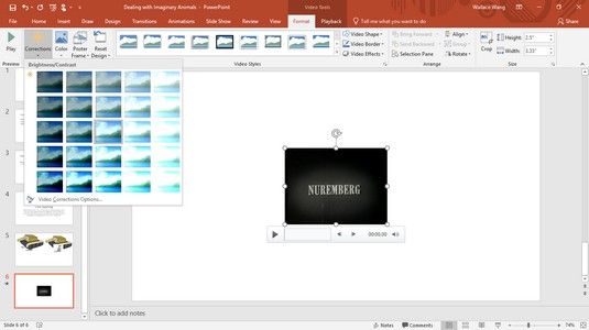 adjust video color PowerPoint 2019