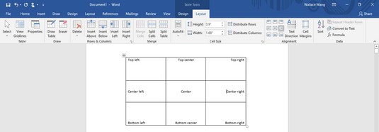 change table formatting in word