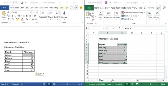 copying in Office 2019