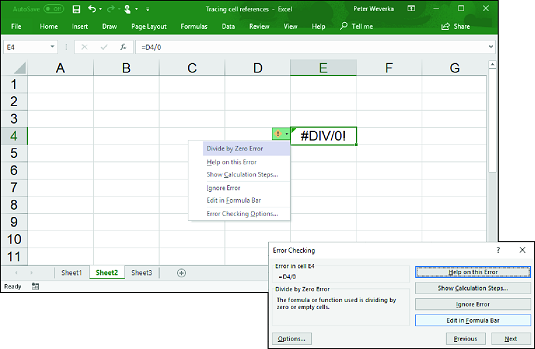 Excel formulas errors