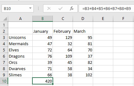 Excel 2019 formula