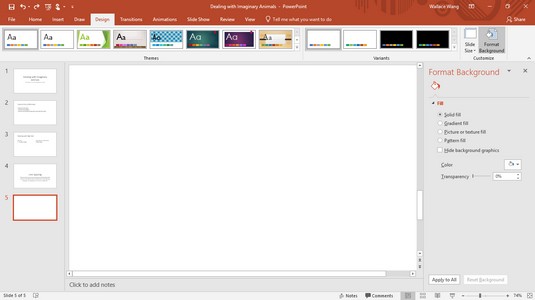 How to Change the Background in PowerPoint 2019 - dummies