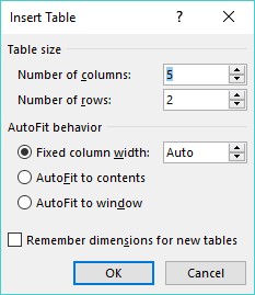 progeny Suffix cleanse Creating and Formatting Tables in Word 2019 - dummies