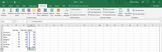 locate Excel errors