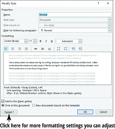 how to change default font in word 2019