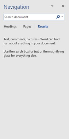 navigation pane Word 2019