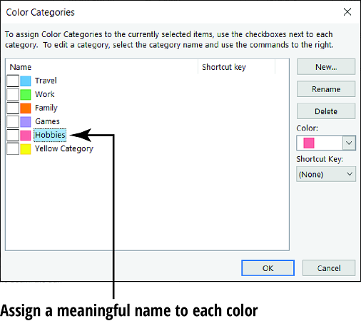 Outlook color categories