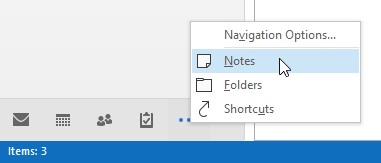 Outlook 2019 notes section
