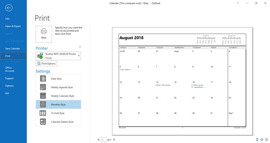 47+ Outlook Print Calendar Hide Details Images