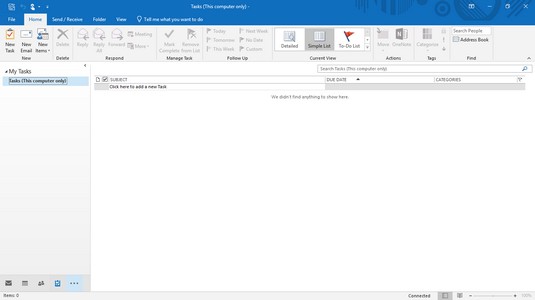 Outlook tasks