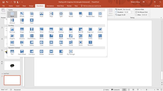 PowerPoint transitions