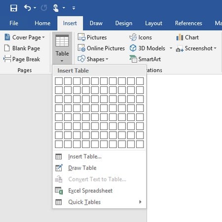 Creating And Formatting Tables In Word 19 Dummies