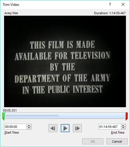 trim video PowerPoint 2019