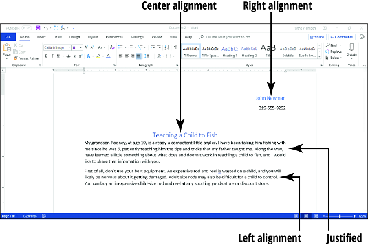 how to center text in word ctrl