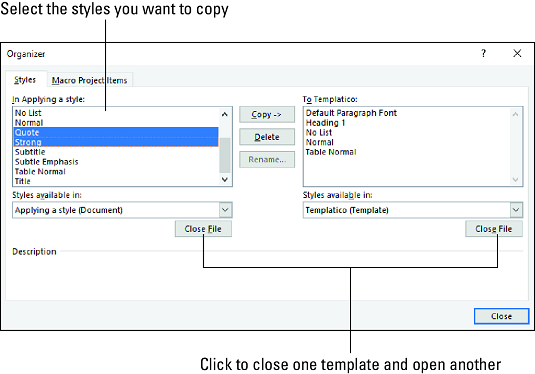 copying styles to Word template