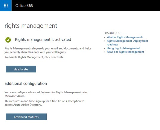 Office 365 rights management