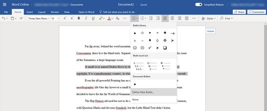 Office Online smiley bullets