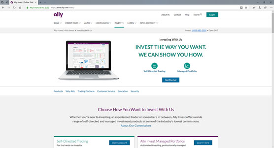 Ally Invest website