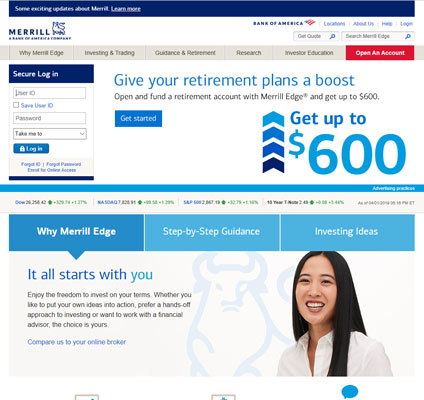 Bank of America website