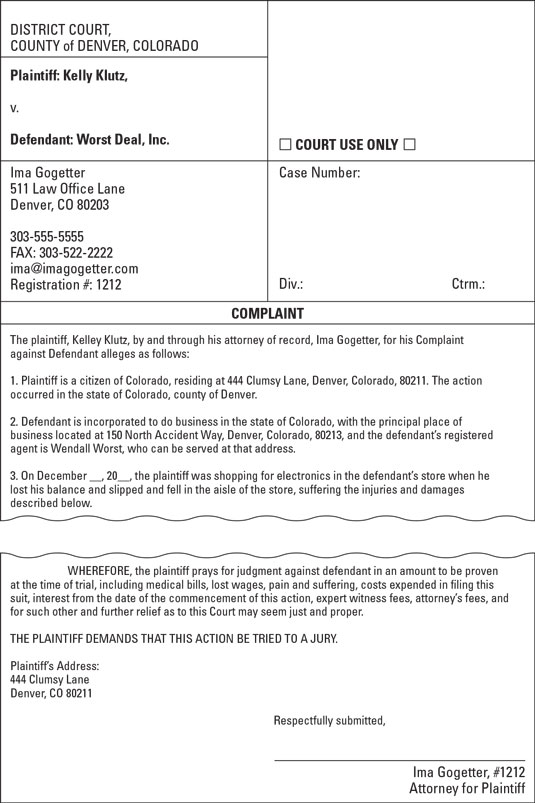 Personal Injury Demand Letter Examples from www.dummies.com