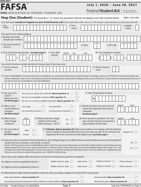 FAFSA® form