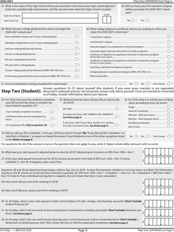 FAFSA® form