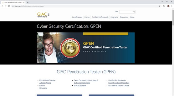 GIAC GPEN certification