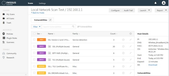 router scan Nessus