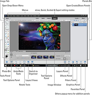 Photoshop Elements workspace