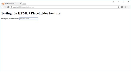 placeholder HTML5 attribute