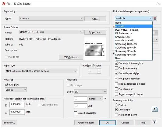 Autocad Color Line Weight Chart