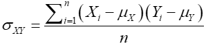 population covariance formula