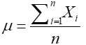 mean of a population formula