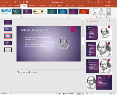 Use The Design Ideas Feature To Design Your Powerpoint 2019 Slides Dummies
