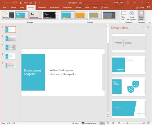 Use The Design Ideas Feature To Design Your Powerpoint 19 Slides Dummies