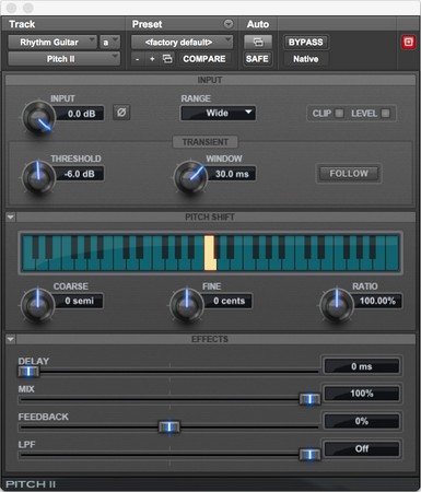 AudioSuite plug-in windows